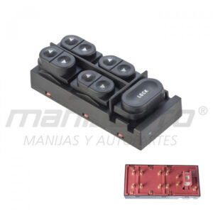 70122 CONTROL ELECTRICO FD EXPLORER 91-94/MUSTANG 87-93/TAURUS 86-91/TOPAZ 92-94  MR SABLE 86-91  DE ELEVADOR 11 PINS 5 TECLAS NEGRO 12VCC MANIJAUTO DELANTERO IZQUIERDO