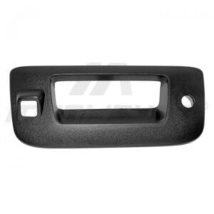 105385 MANIJA DE TAPA CV PICK UP/CHEYENNE/SILVERADO  GM SIERRA 07-13  CON HOYO PARA LLAVE / CON HOYO PARA CAMARA SOLO BISEL CORRUGADA NEGRA PLASTICO HUSHAN