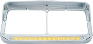 MZ-6657WY BISEL BICEL KW KENWORTH - T400 T600 T800 W900B W900L CLASSIC 120/132 PETERBILT - 378 379 WESTERN STAR - 4900 86 87 FREIGHTLINER FR FLD120 04-10 FREIGHTLINER FR FLD120 95-10 FREIGHTLINER FR CLASSIC XL C/TIRA LED CUARTO AMBAR LH/RH