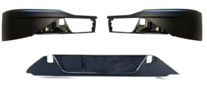 MZ-6984-02 DEFENSA ALERON KW KENWORTH T-680 T680 NUEVA GENERACION 21-25 LATERAL S/HOYO P/FARO NIEBLA C/REFUERZO Y REJILLA CENTRAL C/FILO CROMADO P/PINTAR