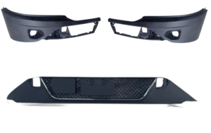 MZ-6984-03 DEFENSA ALERON KW KENWORTH T-680 T680 NUEVA GENERACION 21-25 LATERAL C/HOYO P/FARO NIEBLA C/REFUERZO Y REJILLA CENTRAL C/FILO CROMADO P/PINTAR