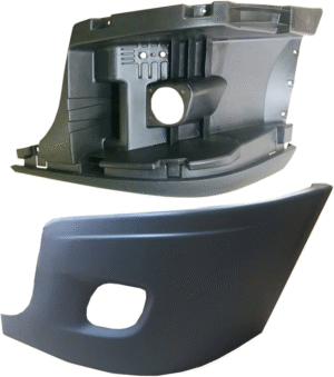 MZ-8781-L FASCIA DELANTERA FR FREIGHTLINER CASCADIA 08-17 C/HOYO P/FARO LATERAL C/BASE FARO NIEBLA REFUERZO IZQ