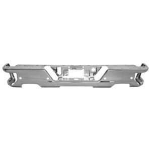 206-6800-14 DEFENSA TRASERA GM SIERRA 19-24 (U.T.P.) CROMADA C/HOYO P/SENSOR C/HOYO P/ESCAPE