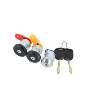 224-1205-01 SET DE CILINDROS FD COURIER 01-10 NEGRO METAL SIN CHIP CON LLAVE PARA PUERTA/ENCENDIDO DELANTERA DER/IZQ