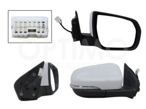 ESP5002 ESPEJO DER ELECT BLANCO P/PINTAR C/LUZ DIRECCIONAL C/DESEMPA?ANTE (6PINES) S-10 MAX 22-26