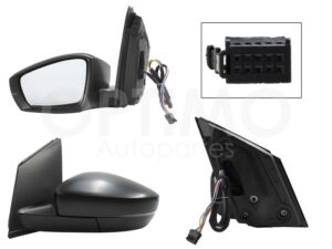ESP5015 ESPEJO IZQ ELECT NEGRO P/PINTAR C/LUZ DIRECCIONAL (6PINES) (VENTO 16-22) POLO 13-21