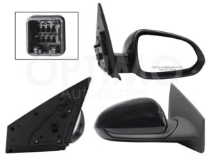 ESP5020 ESPEJO DER ELECT NEGRO P/PINTAR C/DESEMPA?ANTE (5PINES) (SEDAN/H-BACK) RIO 18-23