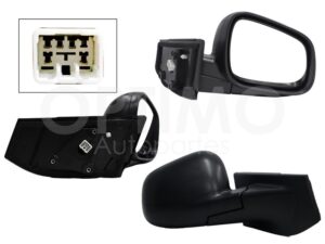ESP5040 ESPEJO DER ELECT NEGRO P/PINTAR (3PINES) (BEAT 18-21 4-5PTAS) SPARK CLASSIC 11-17