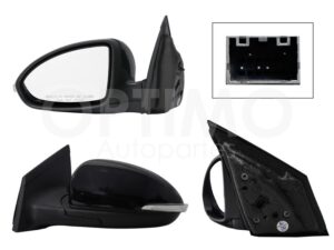 ESP5051 ESPEJO IZQ ELECT NEGRO P/PINTAR C/LUZ DIRECCIONAL (5PINES) CRUZE 13-15