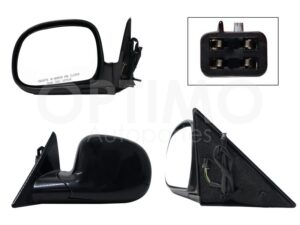 ESP5055 ESPEJO IZQ ELECT NEGRO P/PINTAR (4PINES) (BLAZER-SONOMA-BRAVADA 95-97) S-10 95-97