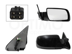 ESP5074 ESPEJO DER ELECT NEGRO LISO (4PINES) (SUBURBAN 92-99) SILVERADO 92-98