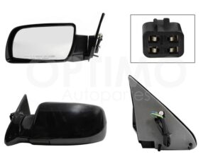 ESP5073 ESPEJO IZQ ELECT NEGRO LISO (4PINES) (SUBURBAN 92-99) SILVERADO 92-98