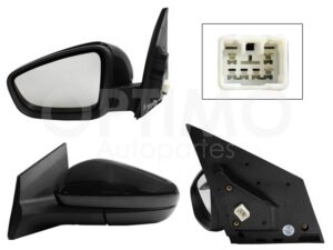 ESP5089 ESPEJO IZQ ELECT NEGRO P/PINTAR (3PINES) AVEO LS 18-23