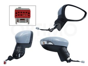 ESP5124 ESPEJO DER ELECT GRIS P/PINTAR C/LUZ DIRECCIONAL C/DESEMPA?ANTE (6PINES) FIESTA 11-19