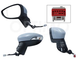 ESP5125 ESPEJO IZQ ELECT GRIS P/PINTAR C/LUZ DIRECCIONAL C/DESEMPA?ANTE C/LUNA C?NCAVA (6PINES) FIESTA 11-19