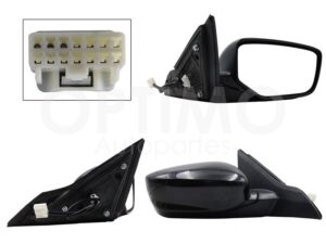 ESP5198 ESPEJO DER ELECT NEGRO P/PINTAR (3PINES) 4PTAS ACCORD SEDAN 13-17