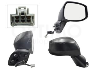 ESP5204 ESPEJO DER ELECT NEGRO P/PINTAR (3PINES) 4PTAS CIVIC SEDAN 12-13