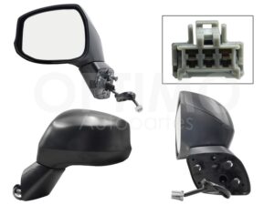 ESP5203 ESPEJO IZQ ELECT NEGRO P/PINTAR (3PINES) 4PTAS CIVIC SEDAN 12-13