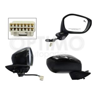 ESP5210 ESPEJO DER ELECT NEGRO P/PINTAR C/DETECTOR PUNTO CIEGO (7PINES) 4PTAS CIVIC SEDAN 22-24