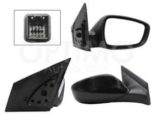 ESP5274 ESPEJO DER ELECT NEGRO P/PINTAR C/DESEMPA?ANTE (5PINES) ATTITUDE 12-14