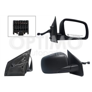 ESP5280 ESPEJO DER ELECT NEGRO POROSO C/DESEMPA?ANTE (5PINES) (BASE INT METALICA) JOURNEY 09-20
