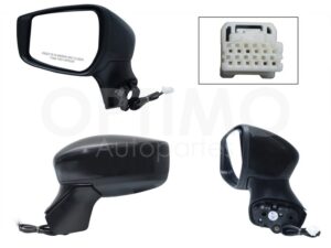 AERN0942 ESPEJO IZQ ELECT NEGRO P/PINTAR (3PINES) VERSA 20-25