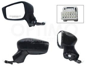 ESP5325 ESPEJO IZQ ELECT NEGRO P/PINTAR C/LUZ DIRECCIONAL (6PINES) VERSA 20-25