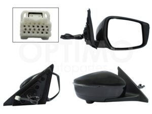 ESP5352 ESPEJO DER ELECT NEGRO P/PINTAR C/LUZ DIRECCIONAL C/CAMARA (9PINES) KICKS 17-24