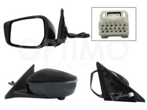 ESP5351 ESPEJO IZQ ELECT NEGRO P/PINTAR C/LUZ DIRECCIONAL C/CAMARA (9PINES) KICKS 17-24