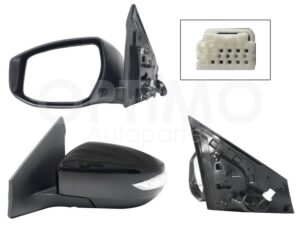 ESP5353 ESPEJO IZQ ELECT NEGRO P/PINTAR C/LUZ DIRECCIONAL C/DESEMPA?ANTE (7PINES) SENTRA B-17 13-20