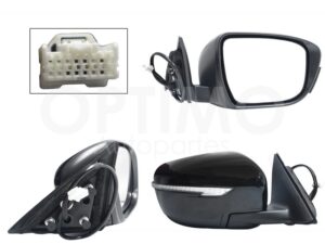 ESP5362 ESPEJO DER ELECT NEGRO P/PINTAR C/LUZ DIRECCIONAL C/DESEMPA?ANTE (7PINES) X-TRAIL 15-22