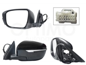 ESP5361 ESPEJO IZQ ELECT NEGRO P/PINTAR C/LUZ DIRECCIONAL C/DESEMPA?ANTE (7PINES) X-TRAIL 15-22