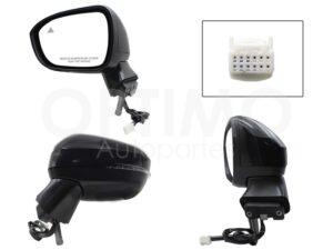 ESP5363 ESPEJO IZQ ELECT NEGRO P/PINTAR C/LUZ DIRECCIONAL C/DESEMPA?ANTE C/DETECTOR PUNTO CIEGO (7PINES) X-TRAIL 23-25