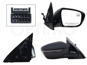 ESP5368 ESPEJO DER ELECT NEGRO P/PINTAR C/LUZ DIRECCIONAL C/DESEMPA?ANTE (6PINES) PATHFINDER 17-19