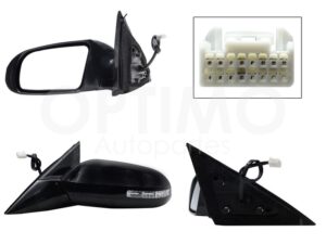 ESP5371 ESPEJO IZQ ELECT NEGRO P/PINTAR C/LUZ DIRECCIONAL C/DESEMPA?ANTE (7PINES) MAXIMA 09-15