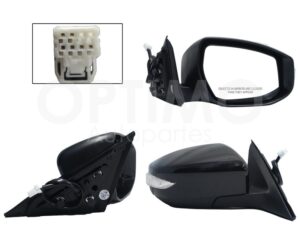 ESP5382 ESPEJO DER ELECT NEGRO P/PINTAR C/LUZ DIRECCIONAL C/DESEMPA?ANTE (6PINES) ALTIMA 13-18