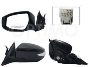 ESP5381 ESPEJO IZQ ELECT NEGRO P/PINTAR C/LUZ DIRECCIONAL C/DESEMPA?ANTE (6PINES) ALTIMA 13-18