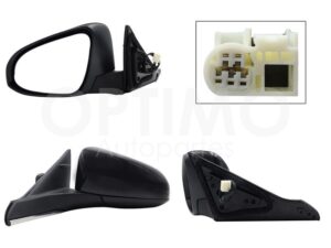 ESP5429 ESPEJO IZQ ELECT NEGRO P/PINTAR C/DESEMPA?ANTE (5PINES) CAMRY 15-17