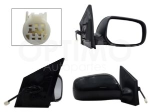ESP5444 ESPEJO DER ELECT NEGRO P/PINTAR (3PINES) COROLLA 09-13