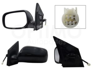 ESP5443 ESPEJO IZQ ELECT NEGRO P/PINTAR (3PINES) COROLLA 09-13