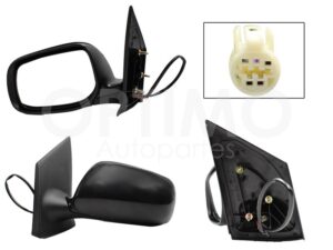 ESP5445 ESPEJO IZQ ELECT NEGRO P/PINTAR (3PINES) 4PTAS YARIS SEDAN 06-15
