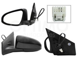 ESP5449 ESPEJO IZQ ELECT NEGRO P/PINTAR C/DESEMPA?ANTE (3PINES) (SEDAN/H-BACK) YARIS 16-22