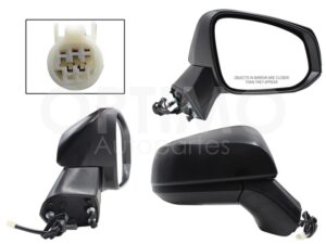 ESP5458 ESPEJO DER ELECT NEGRO POROSO (3PINES) RAV-4 LX 19-25