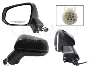 ESP5457 ESPEJO IZQ ELECT NEGRO POROSO (3PINES) RAV-4 LX 19-25