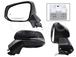 ESP5459 ESPEJO IZQ ELECT NEGRO P/PINTAR C/LUZ DIRECCIONAL C/DESEMPA?ANTE C/DETECTOR PUNTO CIEGO (8PINES) RAV-4 19-25