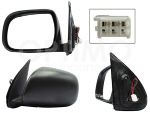ESP5463 ESPEJO IZQ ELECT NEGRO POROSO (3PINES) HILUX 06-11