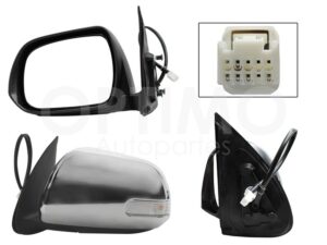 ESP5473 ESPEJO IZQ ELECT CROMO C/LUZ DIRECCIONAL (5PINES) HILUX 12-15