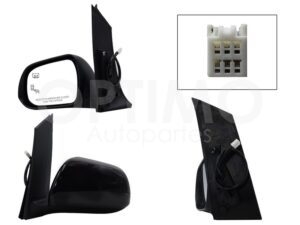 ESP5483 ESPEJO IZQ ELECT NEGRO P/PINTAR C/DESEMPA?ANTE C/DETECTOR PUNTO CIEGO (6PINES) SIENNA 16-20