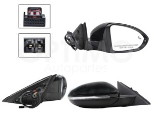 ESP5492 ESPEJO DER ELECT NEGRO P/PINTAR C/LUZ DIRECC C/DESEMP C/MEMORIA C/DETECTOR PUNTO CIEGO (10+2PINES) JETTA A7 19-26