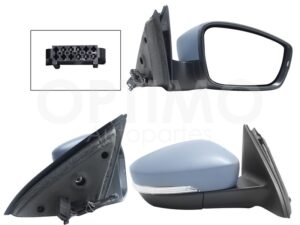 ESP5494 ESPEJO DER ELECT GRIS P/PINTAR C/LUZ DIRECCIONAL C/DESEMPA?ANTE (6PINES) (JETTA A6 GLI 10-18) JETTA A6 BICENTENARIO 10-18